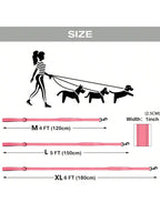 Heavy Duty Double Handle Dog Leash With Reflective Strips For Night Safety - Ideal For Large And Extra Large Breeds - Perfect For Outdoor Walking And Training