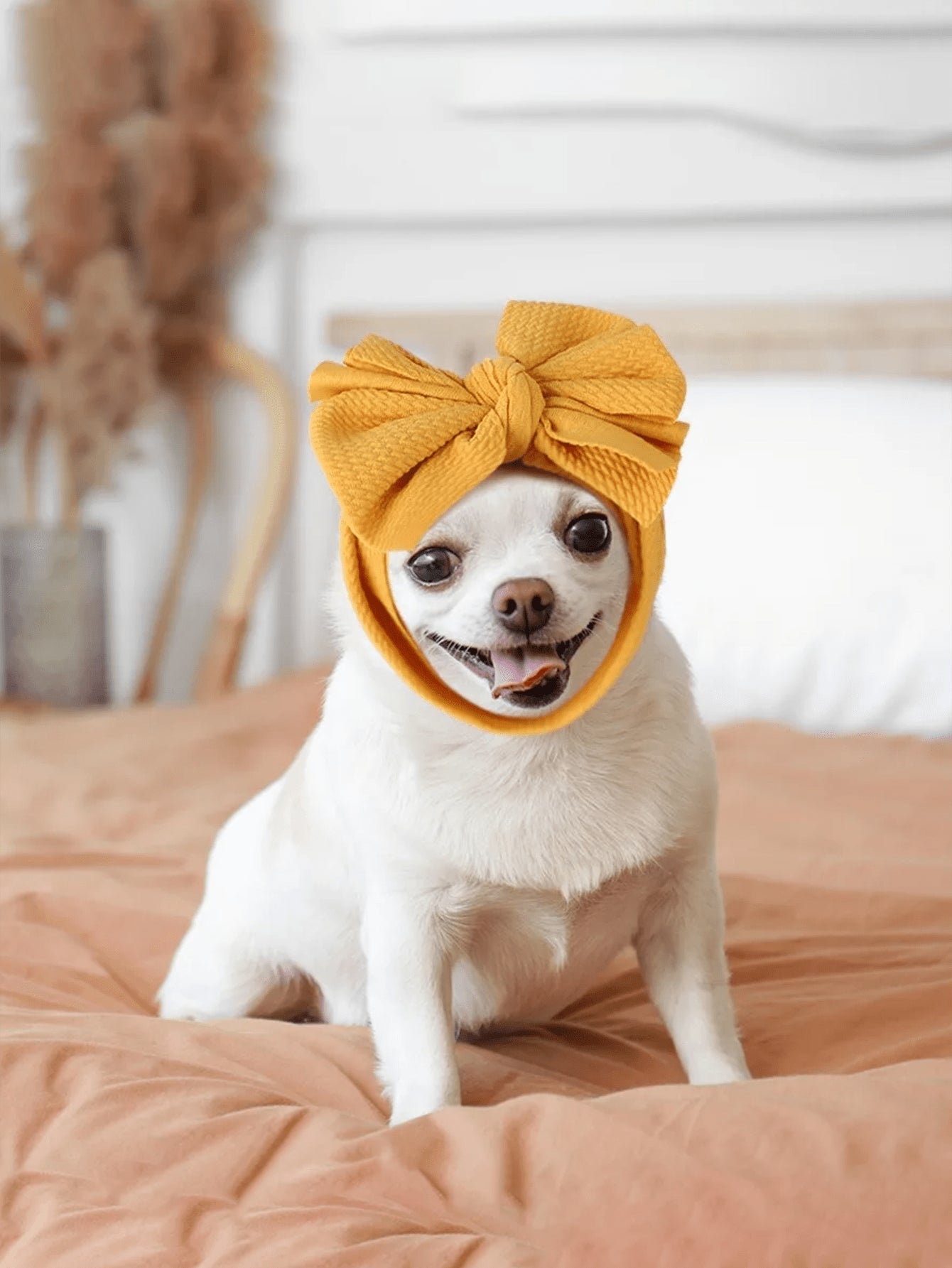 1pc Pet Headgear Teddy Up Bow Hat Dog Bunny Turban Knot Bow Hair Bands Head Wrap Rabbit Knitted Headband Gift Stretchy DIY Pet Accessories Suitable For Medium Dogs Perfect Birthday Gift