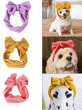 1pc Pet Headgear Teddy Up Bow Hat Dog Bunny Turban Knot Bow Hair Bands Head Wrap Rabbit Knitted Headband Gift Stretchy DIY Pet Accessories Suitable For Medium Dogs Perfect Birthday Gift