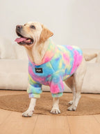 Pet Tie Dye Plush Hoodie, Pet Christmas Clothes, Dog Clothes, Pet Thickened Clothes, Pet Winter Clothes, Dog Winter Clothes, Cat Clothes, Large Dog Clothes, Plus Size Dog Clothes