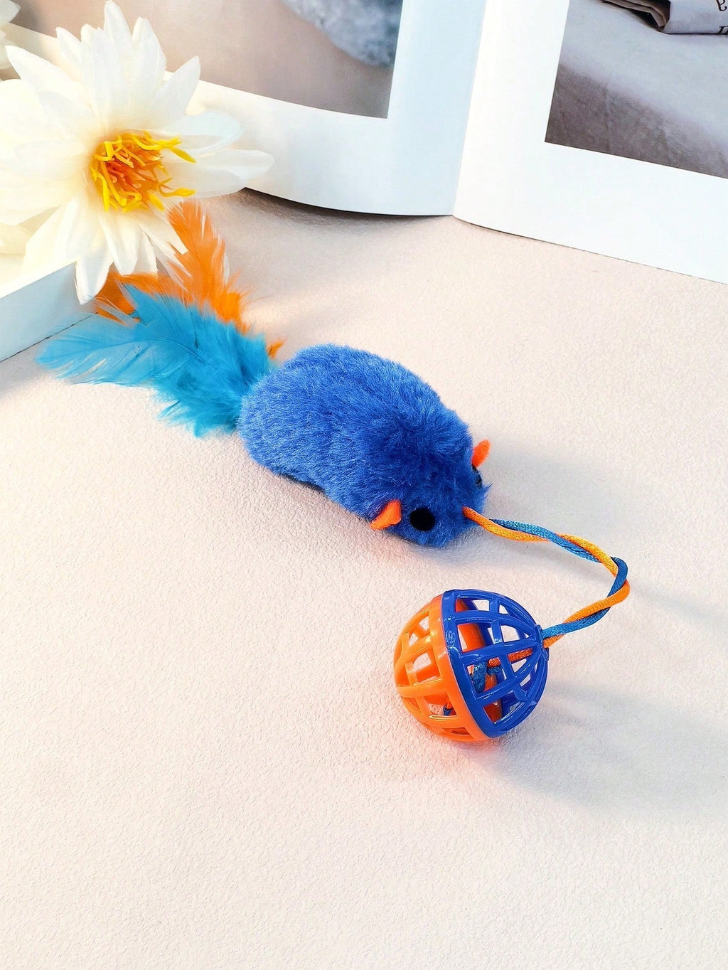 1pc Simulation Mouse Bell Cat Toy, Realistic Sound, Interactive & Fun Pet Plush Toy For Cats Only