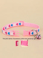 5pcs Random Pattern Dog And Cat Collar With Bell, Cute Cartoon Decorative Collar