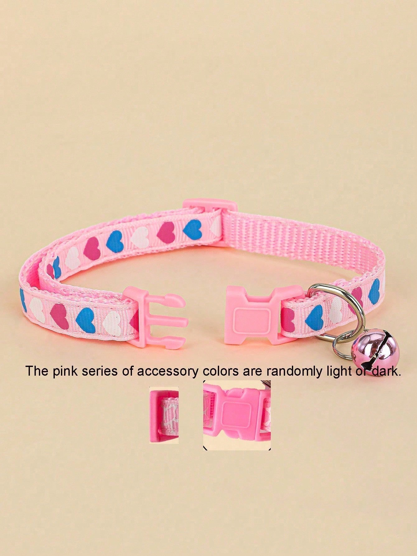 5pcs Random Pattern Dog And Cat Collar With Bell, Cute Cartoon Decorative Collar