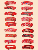 5pcs Random Pattern Dog And Cat Collar With Bell, Cute Cartoon Decorative Collar