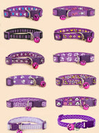 5pcs Random Pattern Dog And Cat Collar With Bell, Cute Cartoon Decorative Collar