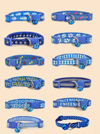 5pcs Random Pattern Dog And Cat Collar With Bell, Cute Cartoon Decorative Collar