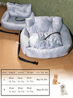 1pc Detachable Pet Car Seat Cushion, All Season Use, Pet Car Seat, Pet Bed With Safety Belt And Tether Leash, Suitable For Medium To Small Cats & Dogs