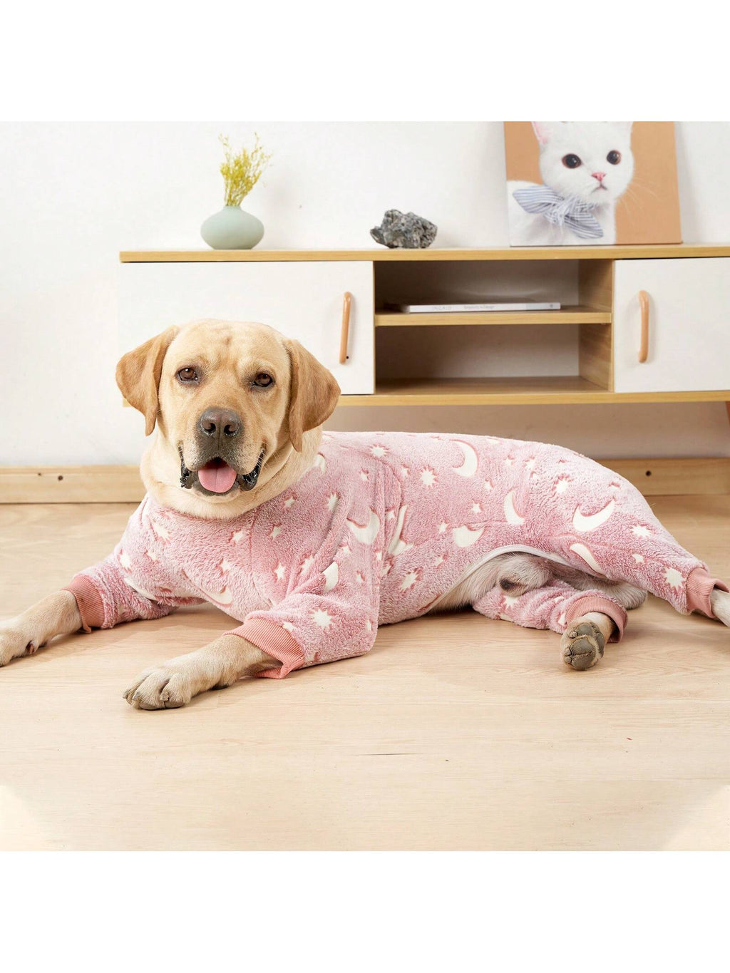 Fuzzy Dog Pajamas For Cold Weather 4 Legs Clothes, Dog Winter Clothes For Small Medium Large Dogs Pet With Feet Warm Soft Pet Romper Winter