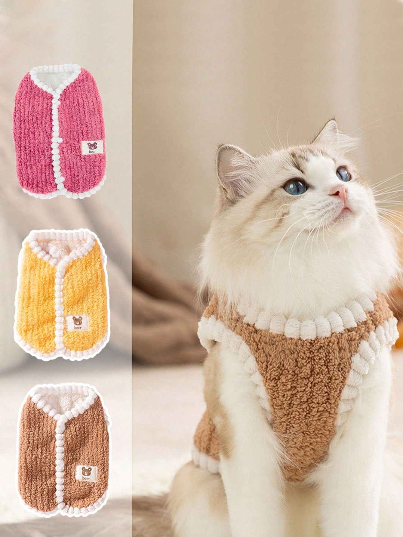Soft & Warm Knitting Sleeveless Dog/Cat Sweater, Comfortable Pet Clothing For Dogs & Cats, Suitable For All Seasons, Autumn/Winter