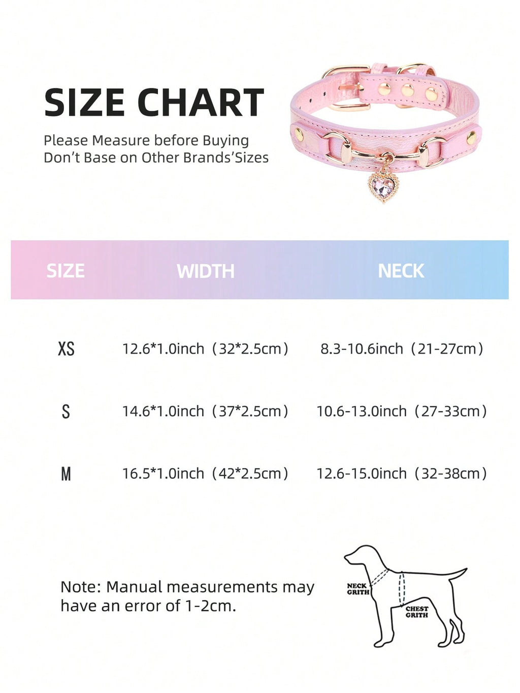 NEW 1Pc PU Leather Delicate Pet Dog Collar,High-Quality Leather Fabric And Alloy Fittings.Beautiful Gemstone Decoration.