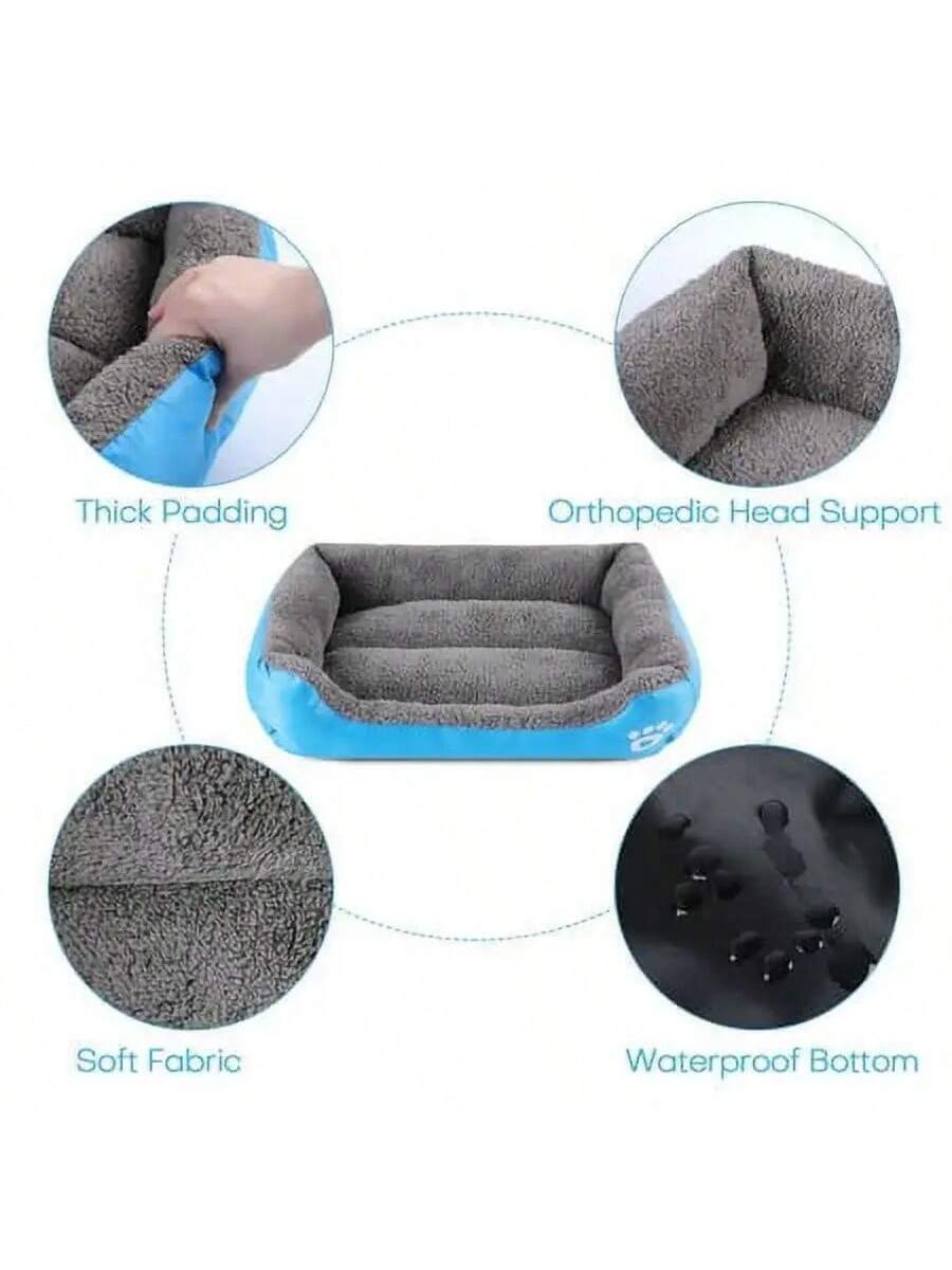 Color Square Winter Soft Warm House Dog Bed Dog Waterproof Bed Pet Bed Large Medium Small Dog House