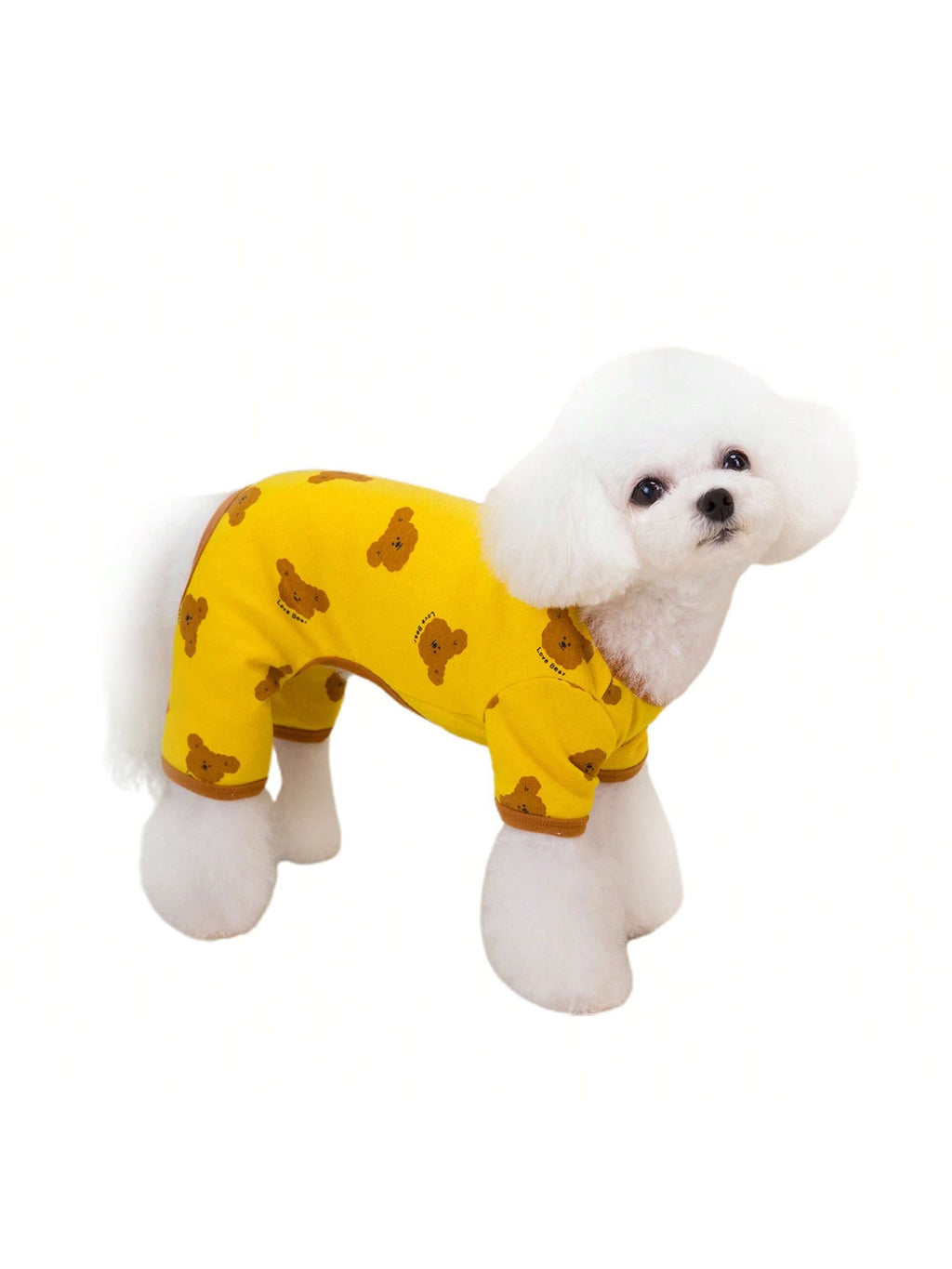 Dog Pajamas Soft Cute Contrast Color Bear Pattern Four-Legged Pullover Dog Sweatshirts