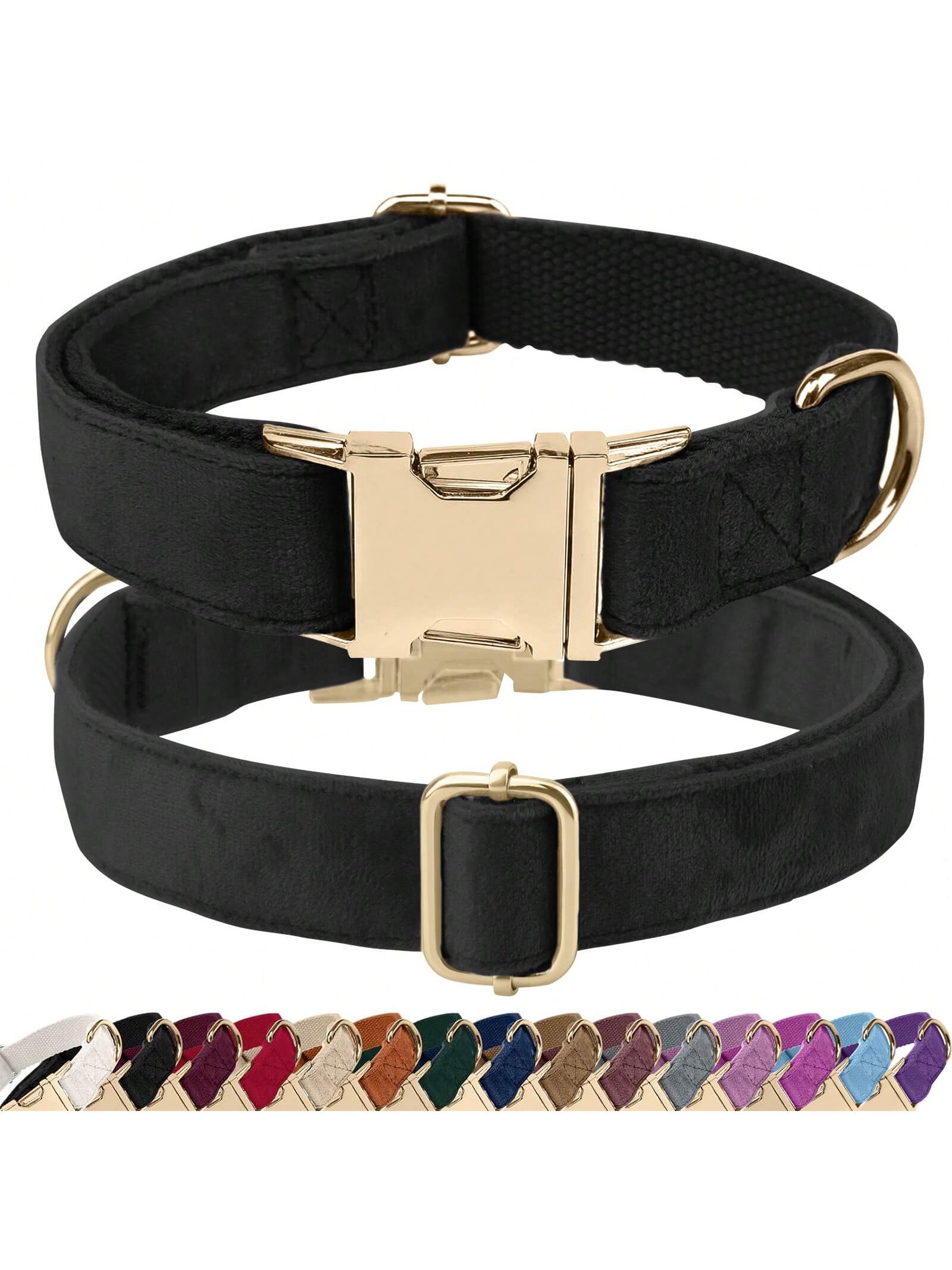Soft Velvet Dog Collar, Heavy Duty Dog Collar With Quick Release Metal Buckle, Suitable For Small, Medium And Large Dogs, Can Be Gift For Your Pet