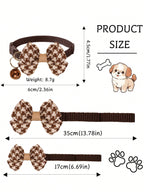 1pc Or 3pcs/Set Adorable Bowknot Cat & Dog Bell Collar, Suitable For Daily Use