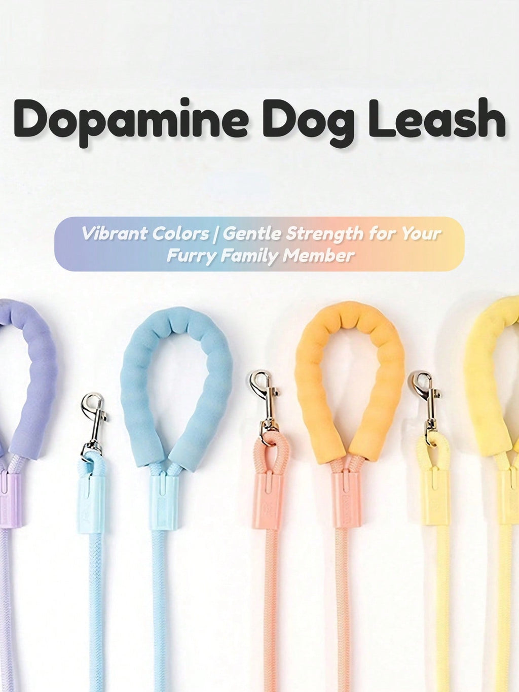 Dopamine Color Dog Leash, Explosion-Proof Colorful Nylon Round Rope For Walking Dogs Outdoor