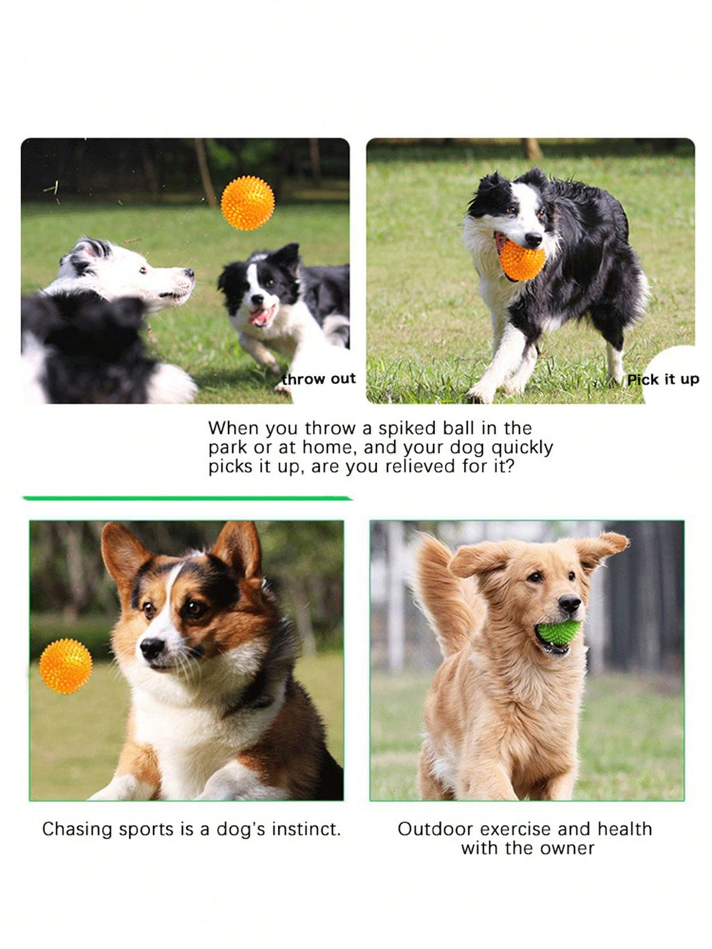 1pc Squeaky Dog Toy Balls (6 Colors) Puppy Chew Toys For Teething, Medium, Large & Small Dogs, Aggressive Chewers