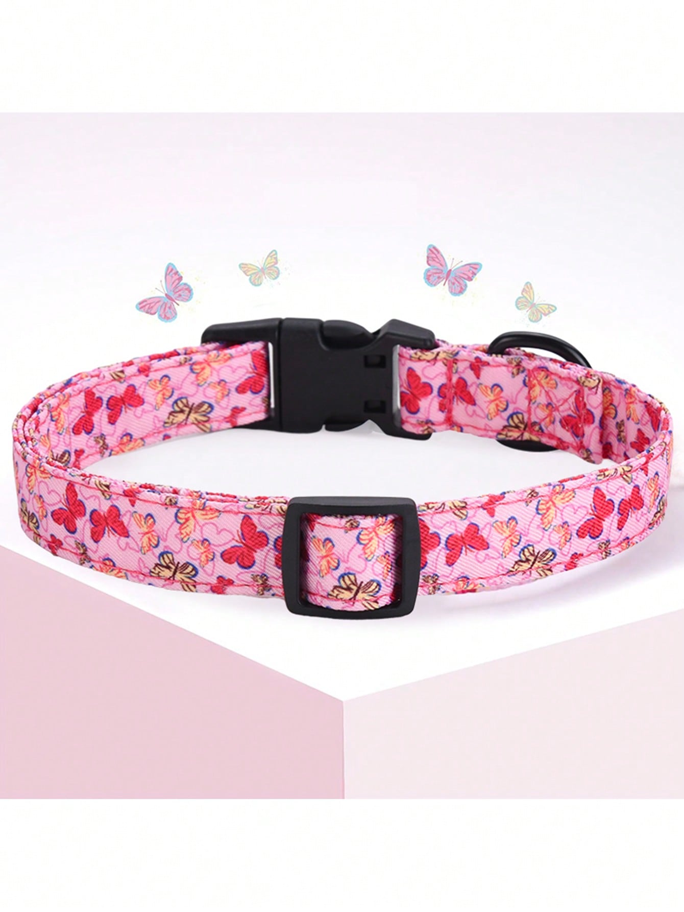 1pc Pet Collar With Animal/Dinosaur Prints And Pendants, Adjustable Twill Fabric Collar For Dogs And Cats.