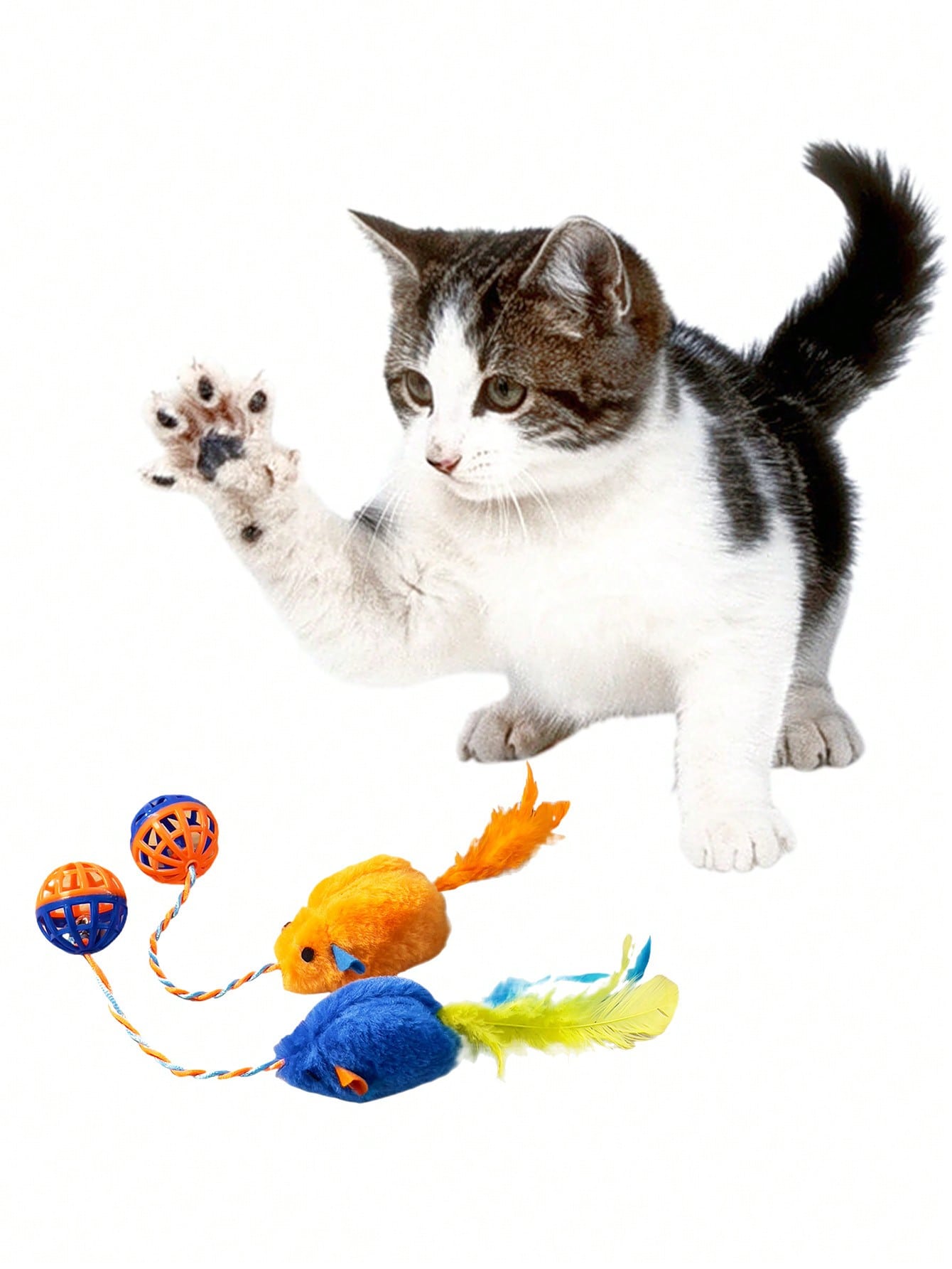 1pc Simulation Mouse Bell Cat Toy, Realistic Sound, Interactive & Fun Pet Plush Toy For Cats Only