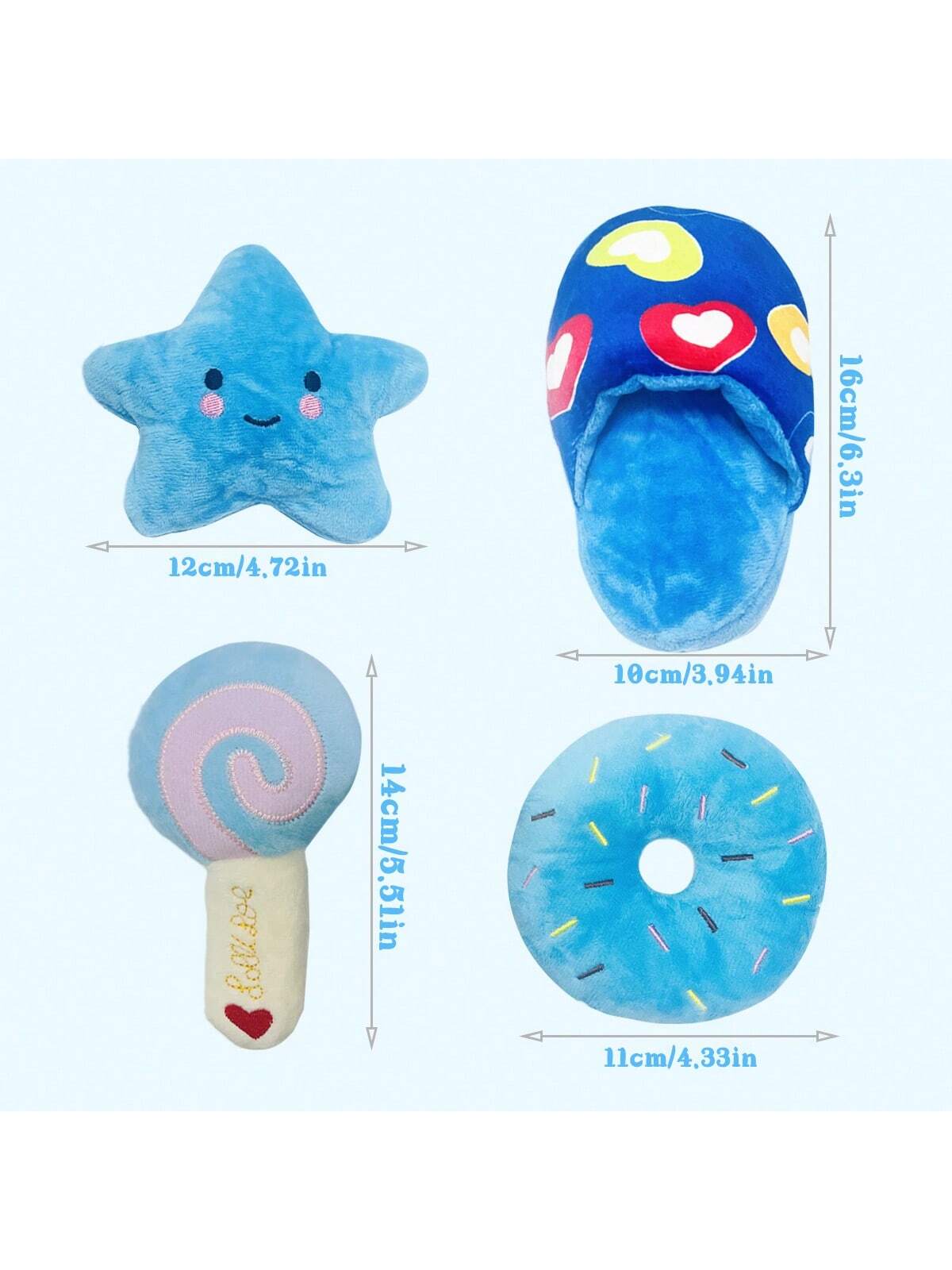 4Pcs/Set Puppy Squeaky Dog Toys Set Plush Puppies,Cute Chew Pets Dog Toy With Squeakers For Small Dogs Playtime, Small To Medium Dog Plush Toys
