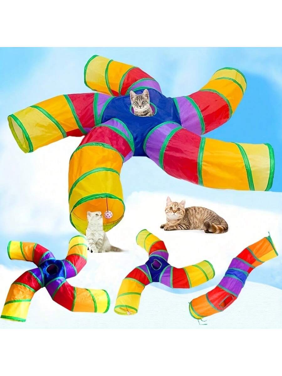 Foldable Cat Tunnel Toy, Let Your Feline Friends Play To Their Heart's Content