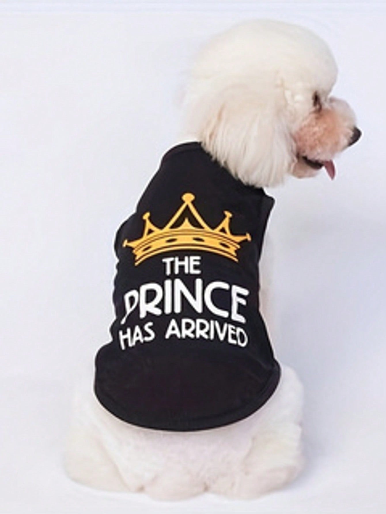 Dog Clothes Pet "The Prince Has Arrived" Printed Dog Vest, Dog Shirt Boy Girl Soft Dog T-Shirt Vest Outfit Apparel, Cats Puppy Dogs
