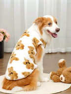 1pc Pet Autumn/Winter Big Dog Knit Sweatshirt Hoodie, Furry Dog Coat