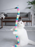 1pc Colorful Fluffy Caterpillar Plush Cat Toy - Whimsical Interactive Play Wand For Mischievous Kittens, Scratch-Resistant And Durable, Battery-Free