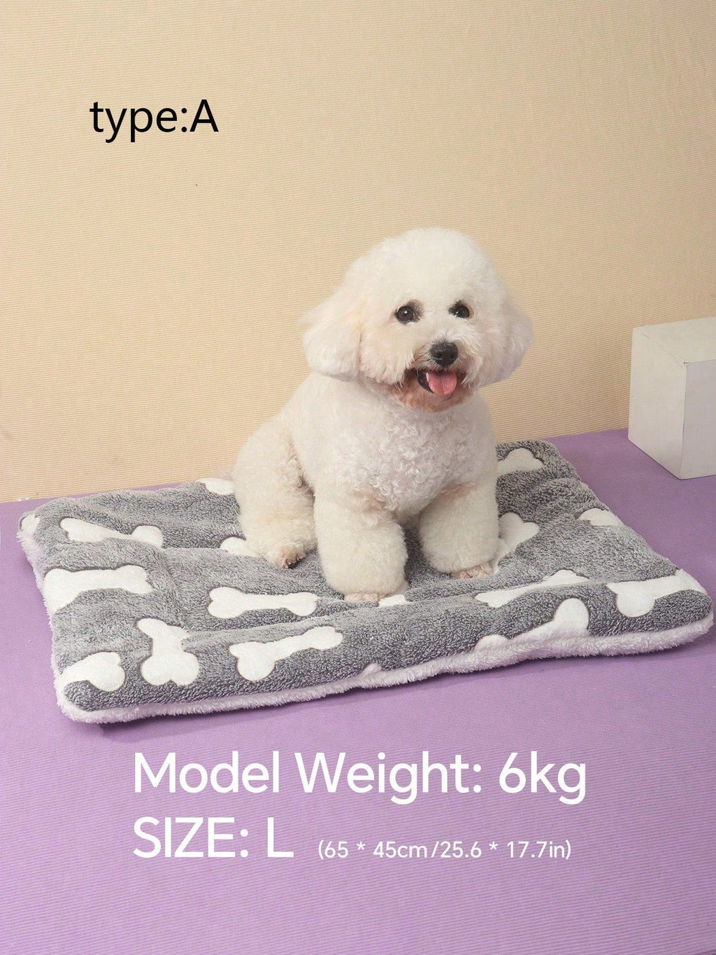 1pc Polyester Star & Heart Breathable Washable Thick Pet Bed Mat For Medium-Small Cats & Dogs, All Seasons (Teddy/Bichon Frise)