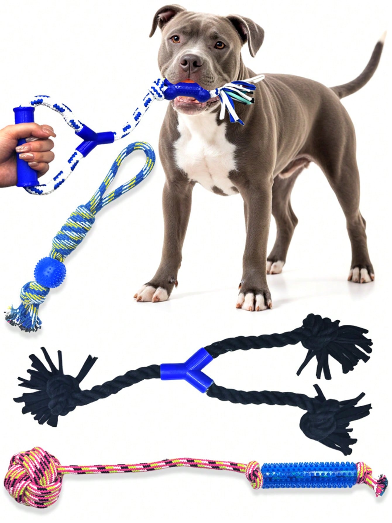 Dog Rope Toy – 4 Packs Of Puppy Rope Toys For Chewing, Tug-Of-War, And Fetch – Durable Dental Chew – Dog Teething Aids