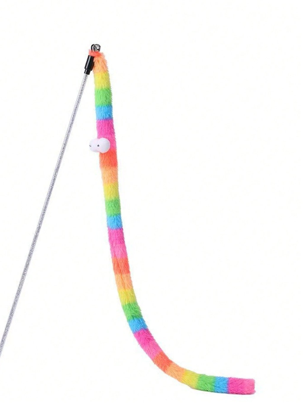 1pc Colorful Fluffy Caterpillar Plush Cat Toy - Whimsical Interactive Play Wand For Mischievous Kittens, Scratch-Resistant And Durable, Battery-Free
