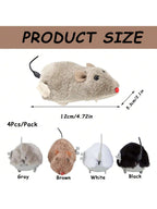 Color Random Kitten Toys Interactive Running Mouse Plush Toys Mouse Cat Toys Winding Up Racing Mouse Kitten Filling Mobile Pet Cat Outdoor Kitten Play Battery-Free Mechanical Mouse Toy Lifelike Simulation, Helps Consume Feline Energy