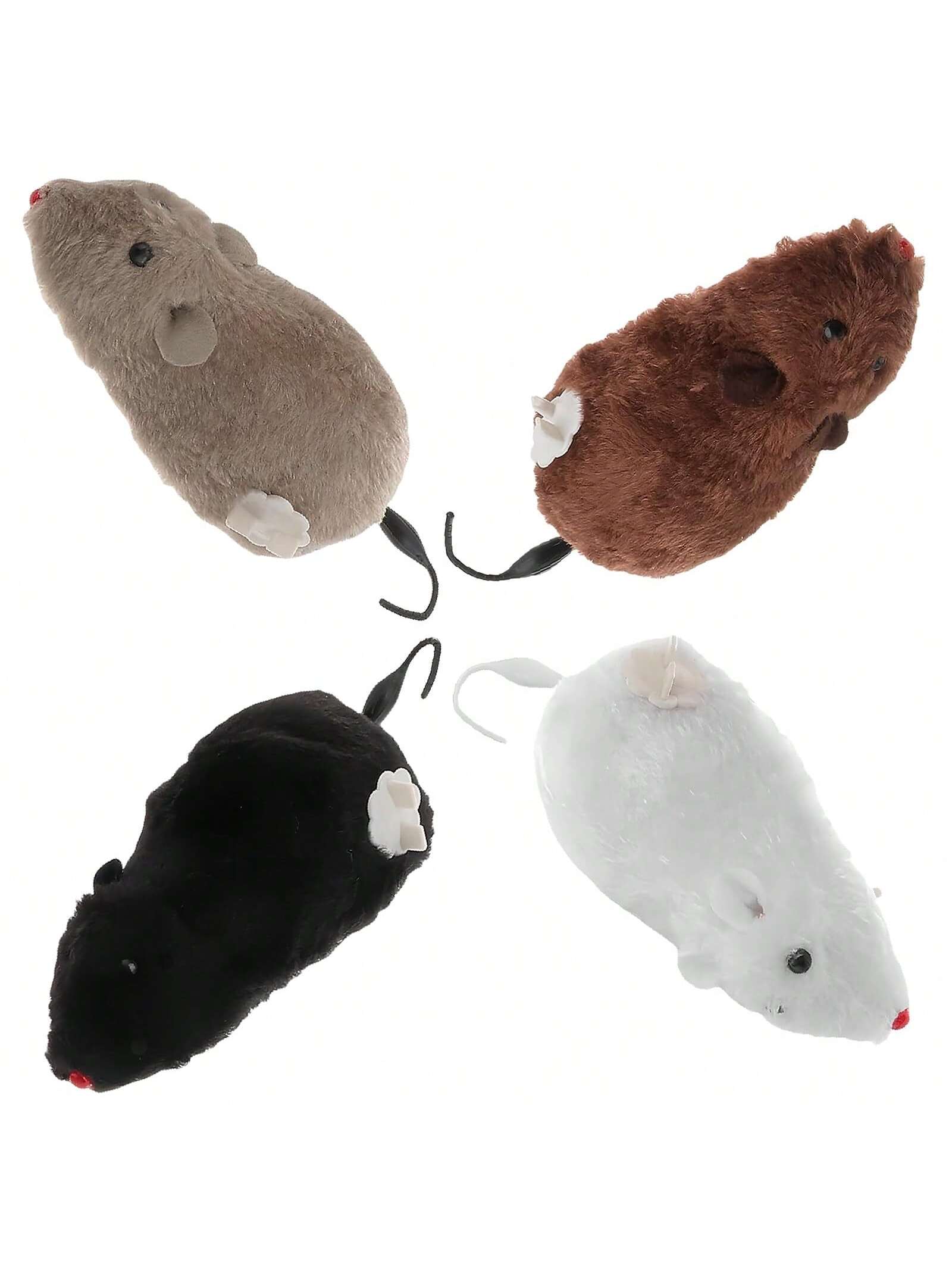 Color Random Kitten Toys Interactive Running Mouse Plush Toys Mouse Cat Toys Winding Up Racing Mouse Kitten Filling Mobile Pet Cat Outdoor Kitten Play Battery-Free Mechanical Mouse Toy Lifelike Simulation, Helps Consume Feline Energy