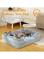 Orthopedic Dog Bed Removable Washable Cover Non-Slip Bottom Dog Sofa Bed,