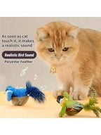 1pc Interactive Cat Toy With Realistic Bird Sounds - No Battery Required, Hanging And Detachable Plaything - Made Of Synthetic Polyester Feathers, Bird Sound Simulation Wand Accessory Suitable For All Cat Breeds