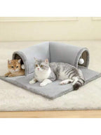 Cat Tunnel Bed Universal Detachable Warm Cat House Indoor Cat Activities Play Carpet Bed Living Room Non-Slip Mat Pet Toys