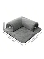 Cat Tunnel Bed Universal Detachable Warm Cat House Indoor Cat Activities Play Carpet Bed Living Room Non-Slip Mat Pet Toys