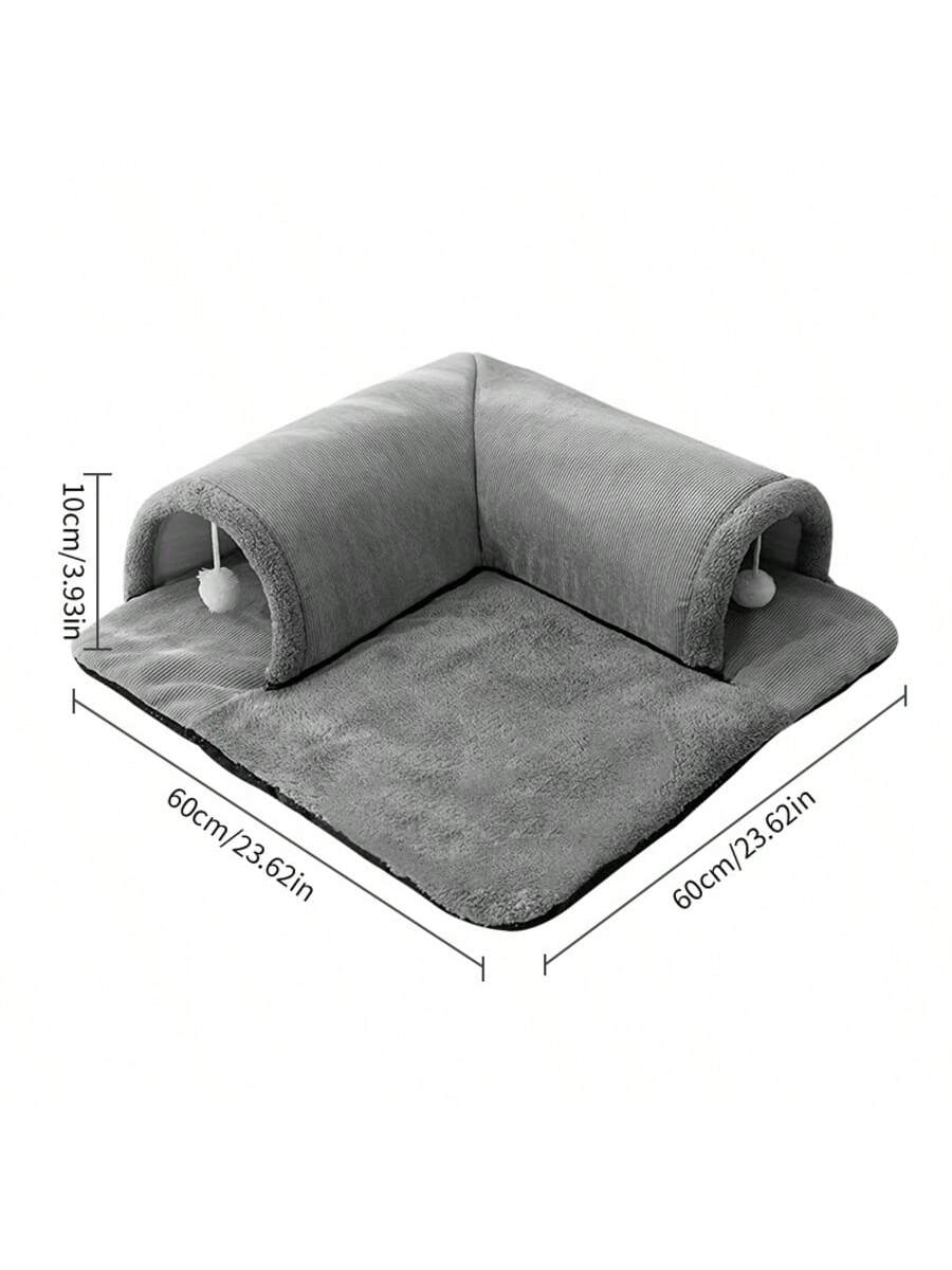 Cat Tunnel Bed Universal Detachable Warm Cat House Indoor Cat Activities Play Carpet Bed Living Room Non-Slip Mat Pet Toys
