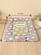 1pc Polyester Star & Heart Breathable Washable Thick Pet Bed Mat For Medium-Small Cats & Dogs, All Seasons (Teddy/Bichon Frise)