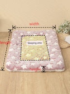 1pc Polyester Star & Heart Breathable Washable Thick Pet Bed Mat For Medium-Small Cats & Dogs, All Seasons (Teddy/Bichon Frise)