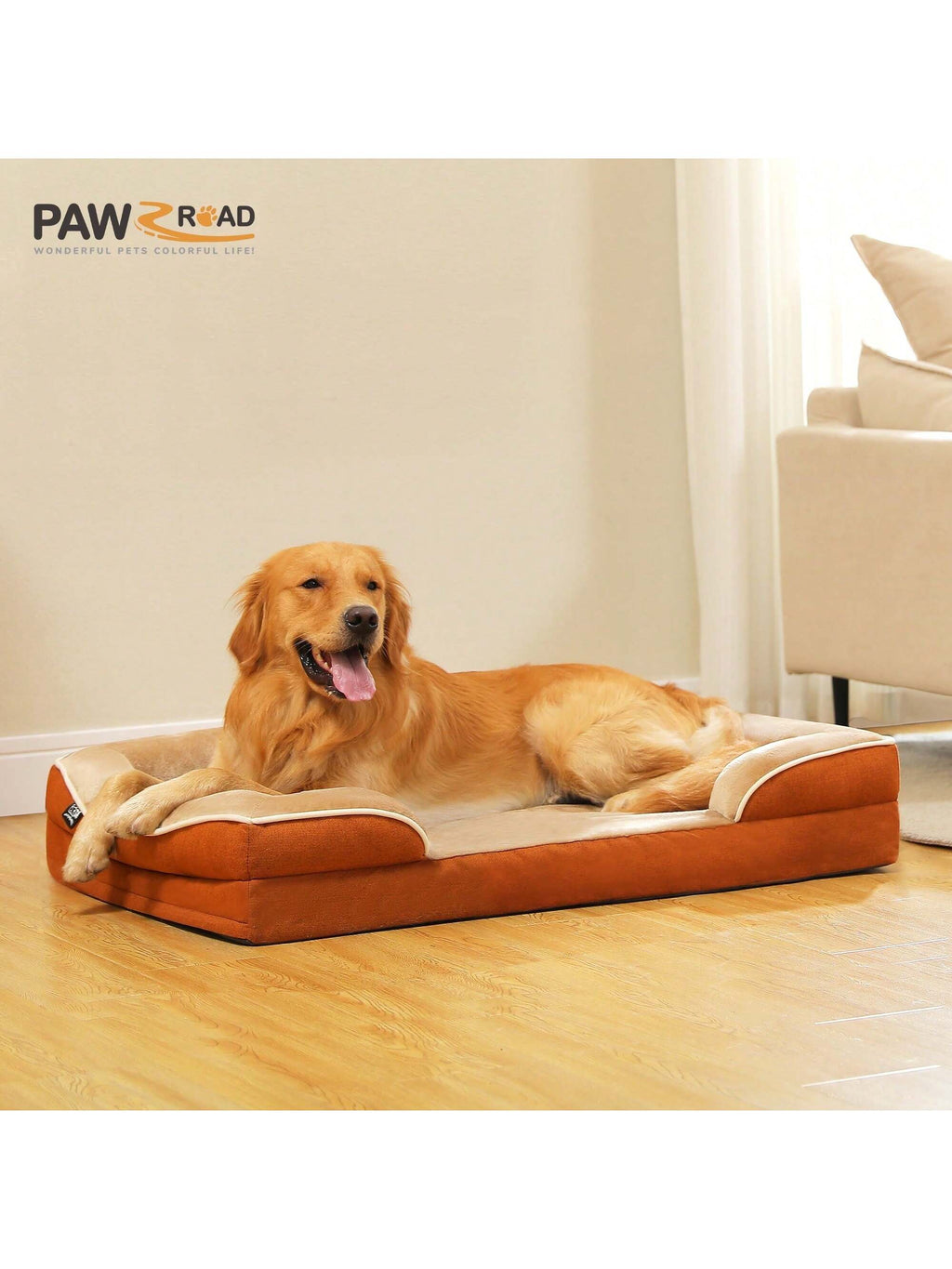 Orthopedic Dog Bed Removable Washable Cover Non-Slip Bottom Dog Sofa Bed,