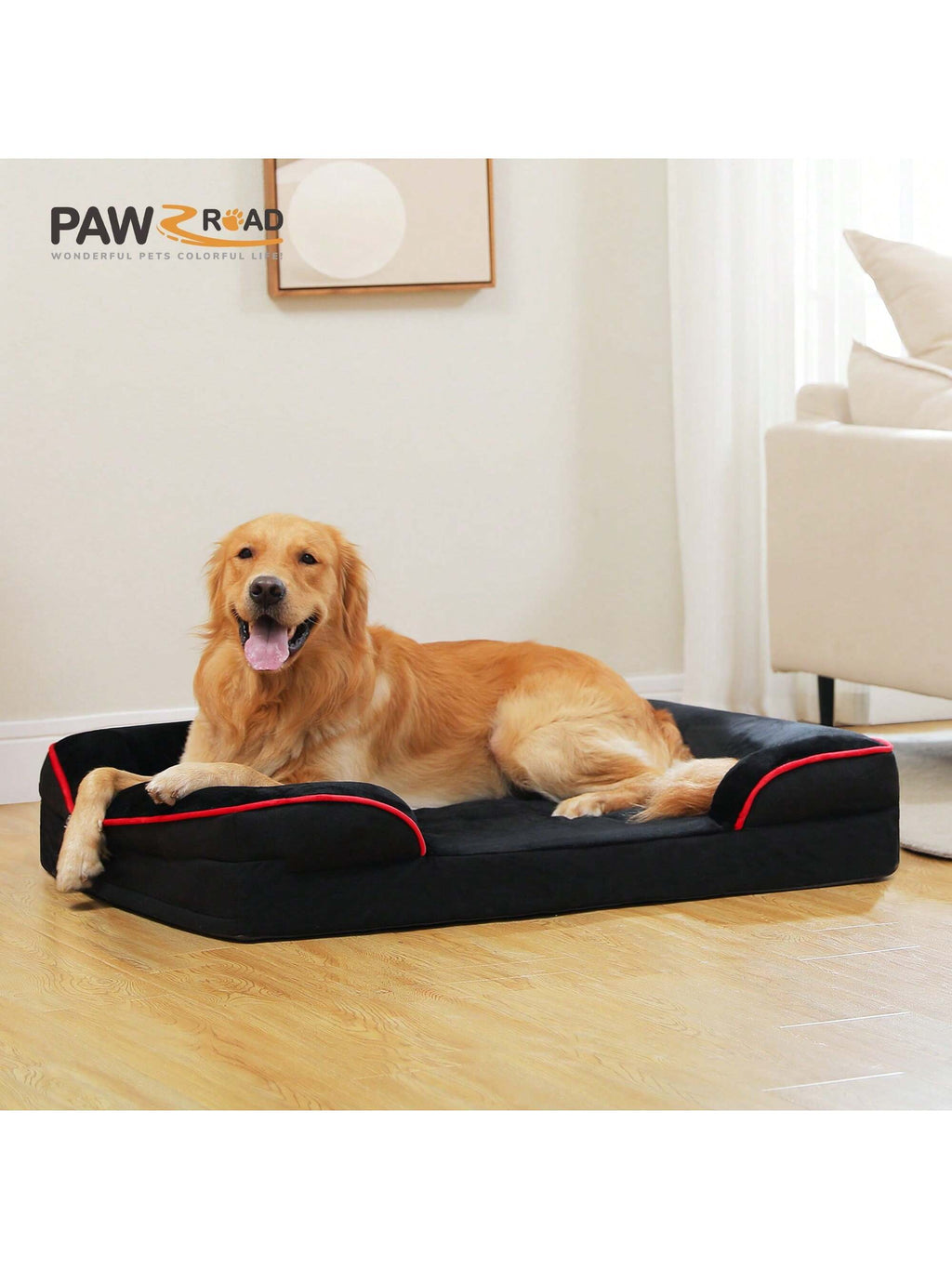 Orthopedic Dog Bed Removable Washable Cover Non-Slip Bottom Dog Sofa Bed,