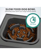 Niubya Elevated Dog Bowls With 2 Stainless Steel Dog Food Bowls, Raised Dog Bowl Adjusts To 5 Heights (3.15", 8.66", 9.84",11.02", 12.2") For Small Medium And Large Dogs