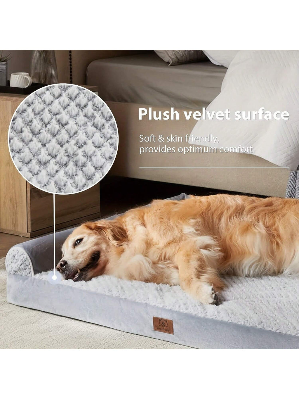 MADE FOR COMFY DOG BED: This Orthopedic Dog Bed Is Made Of High Density Egg Crate Foam, Thick Dog Bed Perfectly Supports Your Fur Baby's Muscles And Joints, Relieves Joint Pain.This Sofa Bed Couch Is A Great Choice For Elderly Or Sick Dog Pets. They Will