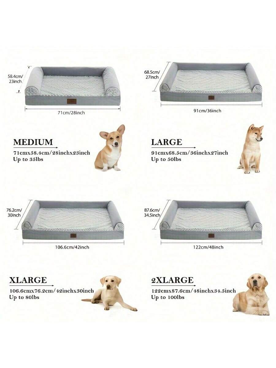 MADE FOR COMFY DOG BED: This Orthopedic Dog Bed Is Made Of High Density Egg Crate Foam, Thick Dog Bed Perfectly Supports Your Fur Baby's Muscles And Joints, Relieves Joint Pain.This Sofa Bed Couch Is A Great Choice For Elderly Or Sick Dog Pets. They Will