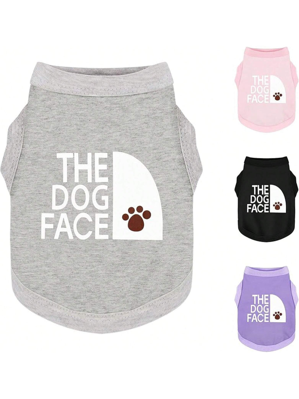 Personality Canine Attire: Soft, Lightweight Cotton Dog Clothes With 'The Dog Face' Print. Small And Medium Breeds, Everyday Wear, Comfortable And Breathable Dog Shirt