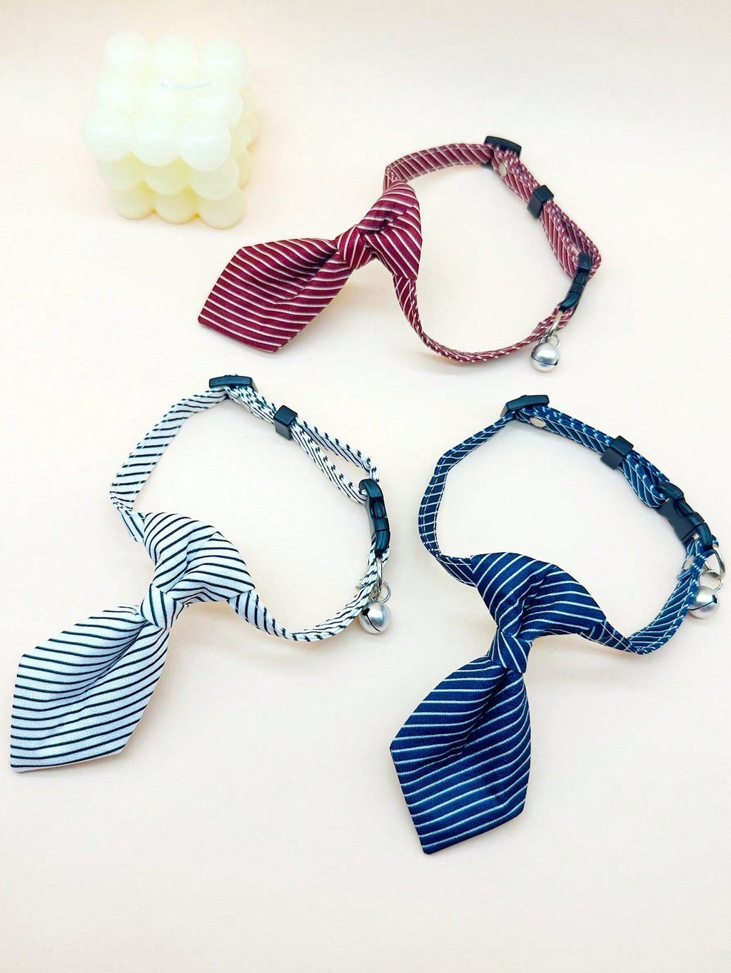 Pet Gentleman Tie, British Style Tie, Adjustable Tie For Dogs And Cats, Suitable For Parties And Weddings, Fashionable Striped Design Pet Accessories