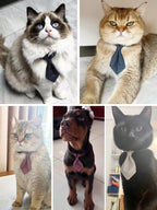 Pet Gentleman Tie, British Style Tie, Adjustable Tie For Dogs And Cats, Suitable For Parties And Weddings, Fashionable Striped Design Pet Accessories