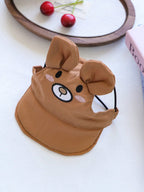 1pc Pet Accessories, Cute Cartoon Sunhat For Small Dogs, Teddy, Pomeranian, Happy Puppy Style, Casual & Fashionable - Small Brown Bear