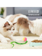 Caterpillar Elastic Ball Cat Toy, Rainbow Caterpillar Cat Toy Stick Accessory