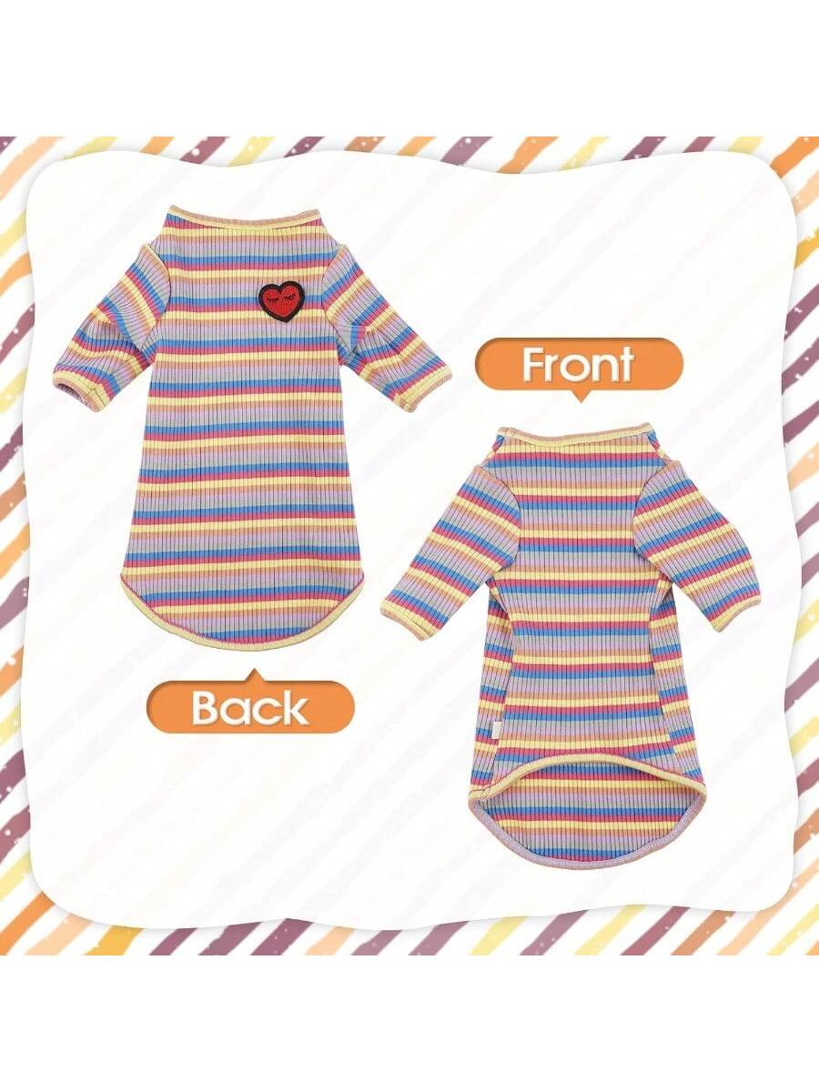 Long Haired Cat Summer ClothingHairless Cats Shirt Breathable Cat Daily Wear Clothes Stripe Vest Adorable Pajamas Jumpsuit Soft SkinFriendly